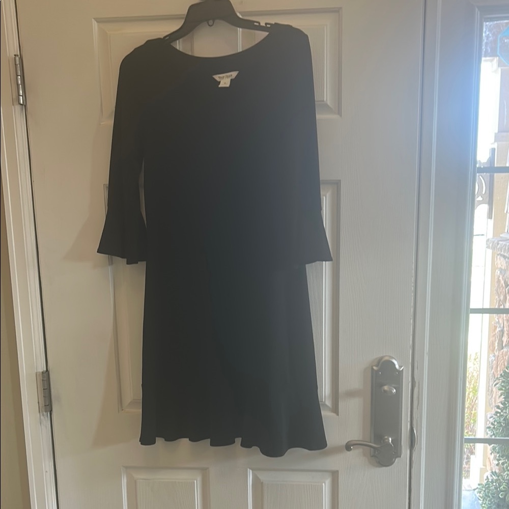 White House Black Market Black Sheath Dress with Bell Sleeves